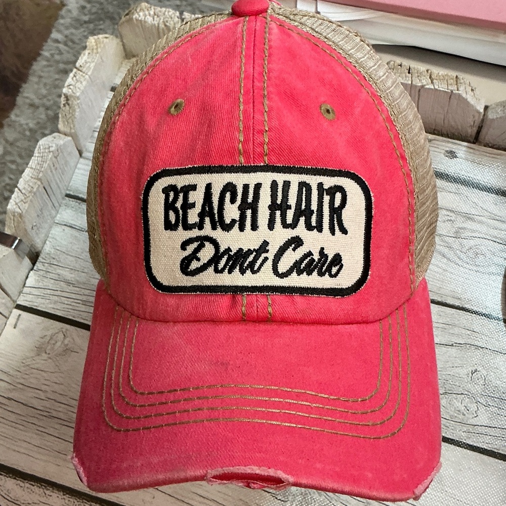 Beach Hair Don't Care Pink Cap